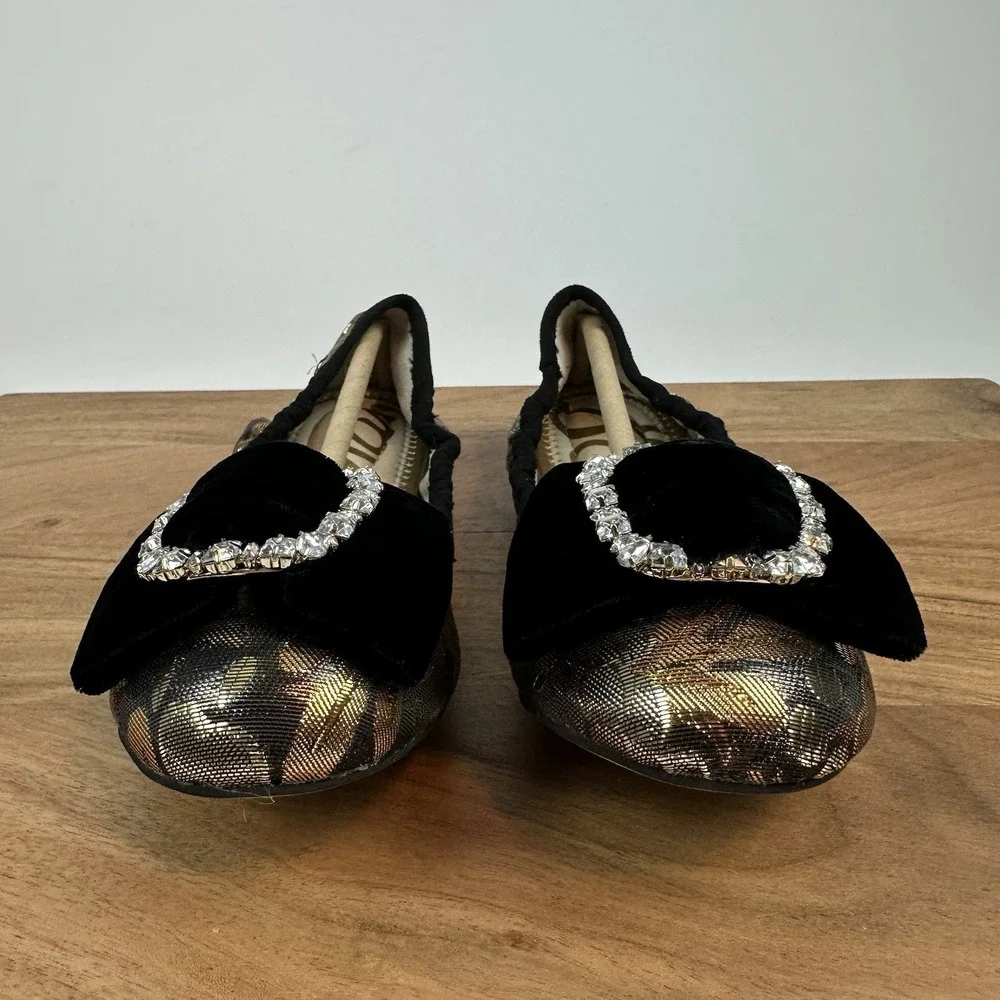 New Big Kids Sam Edelman Farah‎ Bronze Metallic Ballet Flats Shoes Size 3 Y